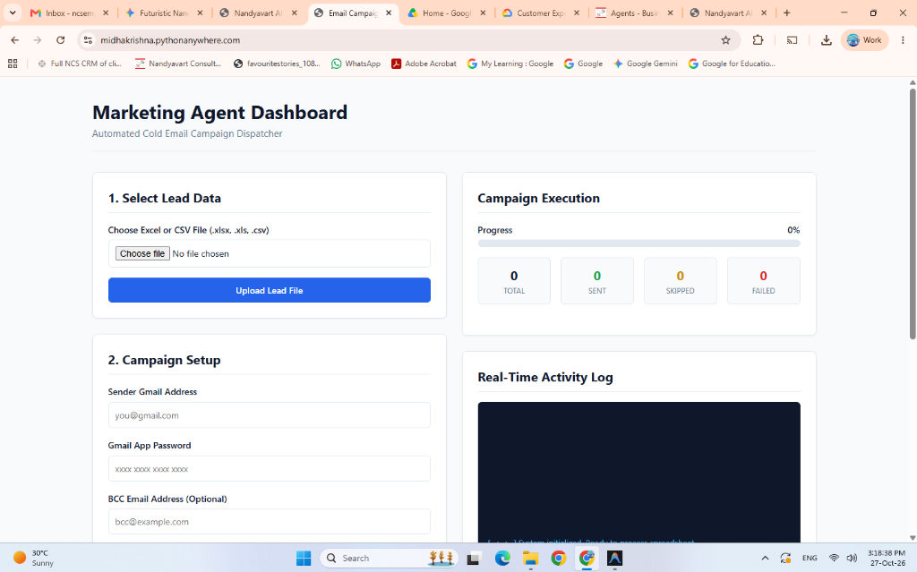 Marketing Email Engine - Cold Email Campaign Dashboard